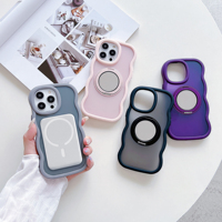 Fundas Magnéticas de TPU para Teléfono, con Carga Inalámbrica, Espejo Protector, para iPhone 17 Pro Max 16 15, Diseño Ondulado, Superventas