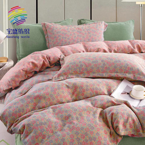 100% cotton bộ đồ giường vải jacquard vải một Lớp Hai lớp gạc mềm rửa sạch vải cho hometextile tấm ga trải giường bán buôn - Product Image 6