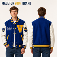 Veste universitaire personnalisée en laine avec manches en cuir PU, OEM ODM, faible MOQ, marque de streetwear à étiquette privée
