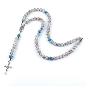 <span class=keywords><strong>Collana</strong></span> Lunga Unisex con Perle di Cristallo e Strass, <span class=keywords><strong>Rosario</strong></span> a Sei Strati con <span class=keywords><strong>Catena</strong></span> di Sfere in Argilla Incastonate di Diamanti, Regalo - Product Image 4