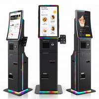 Distributeur automatique de cartes et de billets en libre-service personnalisé avec lecteur de code-barres SDK, kiosque de change de devises mural
