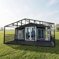Casa Contenedor Expandible de Acero de 20 pies, Moderna, de Doble Ala, de Ensamblaje Rápido, Prefabricada, Móvil, Modular
