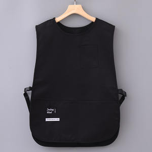 Logo personalizzato grembiule da cucina idrorepellente Coffee Shop vestiti da lavoro traspirante gilet Plus Size grembiule per Unisex - Product Image 2