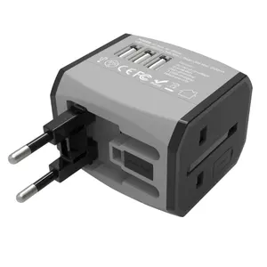 Fashion portable world universal travel adapter with four usb and type-c smart USB charger electrical plug socket