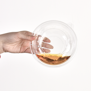 علب سلطة دائرية قابلة لإعادة التدوير سعة 8 أونصات مصنوعة من البولي إيثيلين تيريفثاليت، حاويات طعام للوجبات الجاهزة مانعة للتسرب، أوعية سلطة بلاستيكية شفافة مع غطاء - Product Image 4