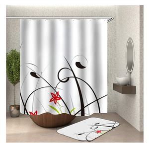 Ensemble de tapis de salle de bain imprimé par sublimation avec rideau de douche - Product Image 1