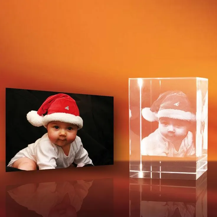 子供のお土産のための年3Dレーザークリスタルガラスレーザー赤ちゃん写真
