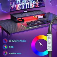Bureau de jeu électrique pliable en métal réglable avec éclairage LED RGB, bureau surélevé à hauteur personnalisable pour les joueurs PC