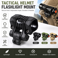 Support de lampe torche tactique réglable 25 mm pour casque, pince de fixation à rail à angle de 180 degrés pour accessoires de casque d'extérieur