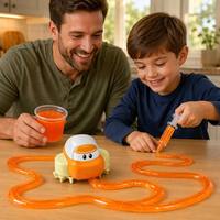 Coche de Pista de Slime Creativo DIY con Inducción para Seguir la Línea, Juguete de Riel Recargable por USB, Regalo Educativo STEM para Niños