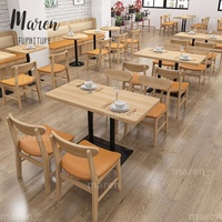 Sièges et tables personnalisés pour la restauration rapide, ensemble de meubles de restaurant, banquettes en bois, table et chaises de salle à manger, ensembles de restaurant