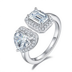 Anillo de Compromiso con Diamante Cultivado en Laboratorio en Forma de Corazón, Oro Sólido de 14K, Engaste de Puntas, Certificado IGI, Anillo Cóctel Unisex, Estilo Hiphop/Rock, AMBER - Product Image 1