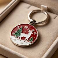 Porte-clés en métal de Noël tendance, porte-clés en émail personnalisé pour les cadeaux de vacances d'hiver et les campagnes promotionnelles