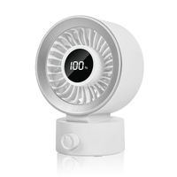 Ventilateur de table de bureau portable rechargeable par USB avec affichage numérique pour un refroidissement silencieux et puissant au bureau