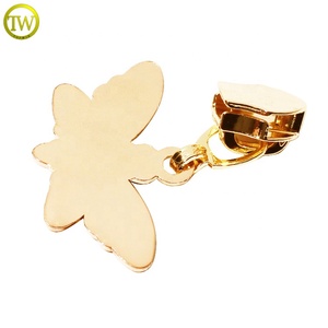 Logotipo personalizado hecho a mano Zip Slider Butterfly Pulls Auto-Lock Metal Zipper Tag para carteras Bolsos Prendas de vestir Botas - Product Image 3