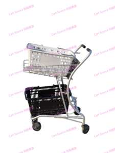 Chariot de courses en aluminium fini par sablage et oxydation, chariots de courses japonais finis par sablage et oxydation - Product Image 3