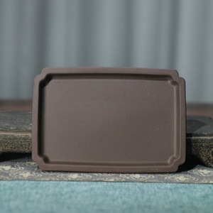 Pot à fleurs <span class=keywords><strong>rectangulaire</strong></span> de luxe en argile violette antique avec plateau non poreux, base à trous de drainage et dessus en pierre absorbante - Product Image 3