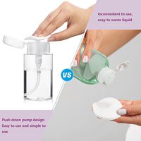 Distributeur de pompe à pression en plastique 3,4 oz/100 ml Bouteilles transparentes vides (lot de 4) pour l'alcool, l'acétone, le dissolvant à ongles et le toner
