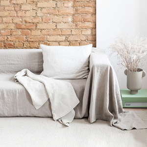 Bán Buôn Tùy Chỉnh Thiết Kế Sang Trọng Đồng Bằng Hữu Cơ Mềm Lanh Lanh Sofa Slipcover 3 Ghế Thêm Lớn Đi văng Bìa - Product Image 2