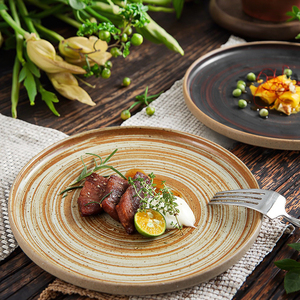 Bol à pâtes peu profond en céramique de <span class=keywords><strong>poterie</strong></span> moderne et minimaliste pour restaurant et usage domestique, compatible lave-vaisselle, écologique - Product Image 4