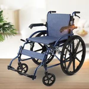 Cadeirinha de rodas de alta qualidade, para idosos e deficientes, cadeira de rodas de alumínio manual dobrável