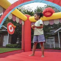 Château gonflable avec toboggan rouge, en stock aux États-Unis, pour enfants, divertissement extérieur, usage domestique