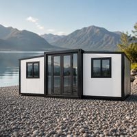 Maison conteneur pliable à double aile, extensible, respirante, avec espace de vie épaissi pour dortoir et usage domestique