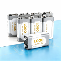 Pile alcaline OEM 9 volts 6LR61, lot de 8, anti-fuite, haute capacité, durée de vie de 10 ans, pour microphones sans fil et appareils audio