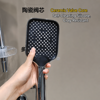 Robinet de baignoire chromé à poignée unique de haute qualité, design moderne, barre coulissante, installation facile, douche carrée à jet de pluie poli