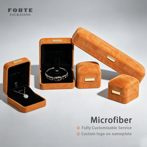 Caja de joyería FORTE de metal con placa de identificación, caja de pulsera naranja, caja de <span class=keywords><strong>terciopelo</strong></span> <span class=keywords><strong>negro</strong></span> para anillos, personalizada de fábrica - Product Image 1