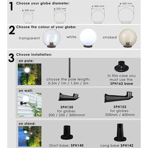 Soporte de Luz Semi Empotrado para Exteriores Velamp SpH152 de Brazo Largo de 31 cm, Fabricado en ABS - Product Image 3