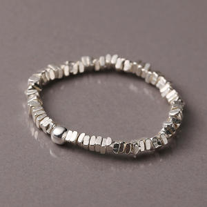 Anello di perle rotte in argento Sterling S925 anello di perle rotonde semplici bohémien da donna - Product Image 6