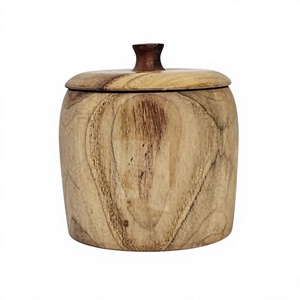 Tarro de Miel de Madera Hecho a Mano con Tapa Abatible Hermética, Apto para Lavavajillas, Calentable, Contenedor Multifuncional Minimalista para Almacenamiento de Alimentos - Product Image 1