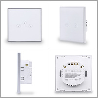 Commutateur Zigbee prise en charge au contrôle hors ligne pour les appareils domestiques entiers contrôle des scènes avec 3 gangs led zwave switch (noir)