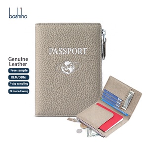 Factory Custom Durable Genuine Leather Passport Cover Holder for Men and Women Business Travel Passport Wallet With Card Slots - Product Image 1