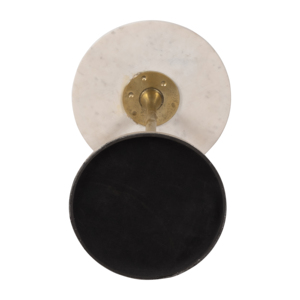 Table d'appoint ronde avec plateau en marbre et base en laiton pour la décoration de la chambre ou du salon - Product Image 6