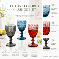 Gobelet à eau en verre coloré de luxe en gros, gobelet à vin rouge vintage épaissi avec logo personnalisé, origine Chine