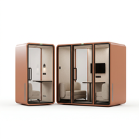 Nouvelle conception de cabine de réunion insonorisée professionnelle pour 4 personnes, cabines acoustiques de bureau pour appels téléphoniques