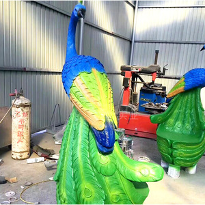 Silla de Jardín con Forma de Pavo Real de Fibra de Vidrio, Escultura Decorativa para Parques al Aire Libre, Asiento Duradero de Estilo Ecléctico - Product Image 2