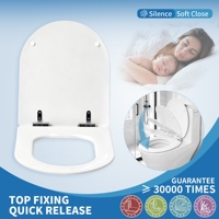Siège de toilette ultra fin en MDF mat de 18 pouces avec finition blanc brillant