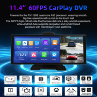 Caméra embarquée ADAS sans fil CarPlay 4K+1080P, enregistrement double avant et arrière, navigation GPS WiFi, écran tactile 11,4 pouces, affichage de recul