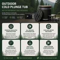 Refroidisseur d'eau à froid Homeuse avec baignoire de récupération de l'ozone Refroidisseur de bain de glace pour applications extérieures