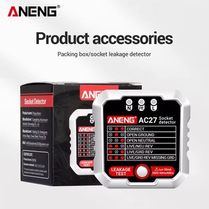 Detector de Voltaje y Polaridad de Enchufes Europeos y Americanos ANENG AC27, Detector de Disyuntores, Probador de Enchufes Inteligente - Product Image 5