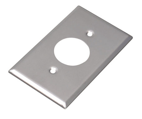 American Style Wall Plate with 1 Gang Single Receptacle Brushed Stainless Steel Features 2 NFC Wall Sockets with 2 AC Outlets