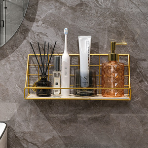 Bathroom Storage Rack 50X30CM Wall Mounted Corner Waterproof Durable Rectangular Shelf For Bathroom - Product Image 3