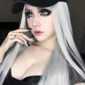 Perruque à dentelle frontale HY pour femmes noires # 1B/103 Cheveux synthétiques résistants à la chaleur, racines foncées, <span class=keywords><strong>blond</strong></span> miel, raie libre - Product Image 5