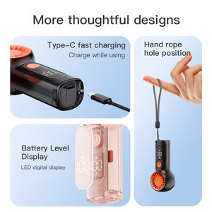 Mini Digital Display Handheld Fan, Large Capacity 1200mAh Battery, USB Rechargeable, Portable Cooler for Desk, Outdoor - Product Image 4