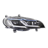 Conjunto de Faros Delanteros X5 2007-2013, Modelo E70, Actualización con Lentes de Proyector LED, Luces de Circulación Diurna con Borde Azul, Señales de Giro, 55W de Alta Potencia