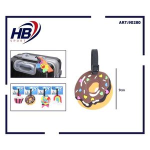 Etiqueta para equipaje con forma de donut de 9 cm, diseño colorido para identificación de bolsas de viaje - Product Image 3