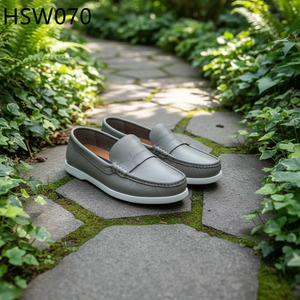 LXG, Chaussures mocassins en cuir nubuck <span class=keywords><strong>bleu</strong></span> foncé de qualité pour les vacances, semelle extérieure en caoutchouc antidérapante, chaussures décontractées délicates HSW068 - Product Image 4